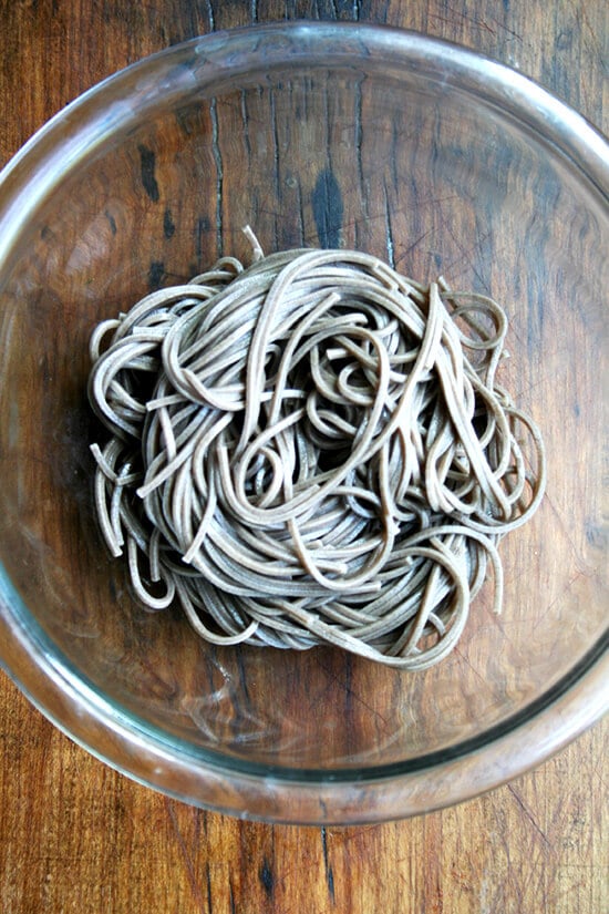 soba, drained