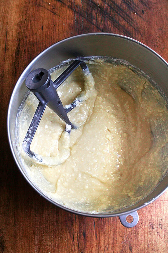 The batter for the lemon-ricotta pound cake. 