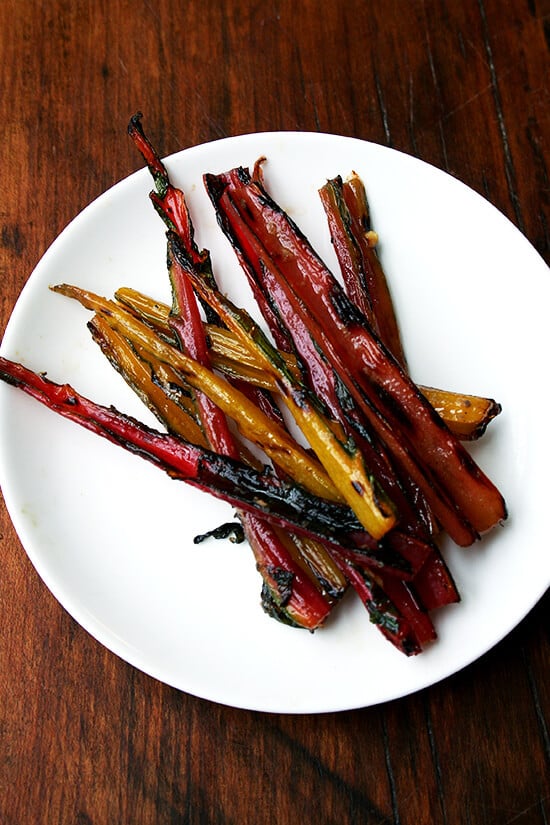 Here are two more reasons to invest in a pack of salt-packed anchovies: 1. The beautiful tin can be transformed into a side table lamp. 2. Grilled swiss chard stems have never tasted so good. // alexandracooks.com