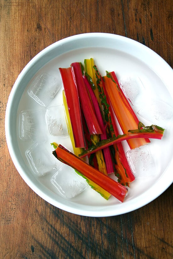 blanched chard stems