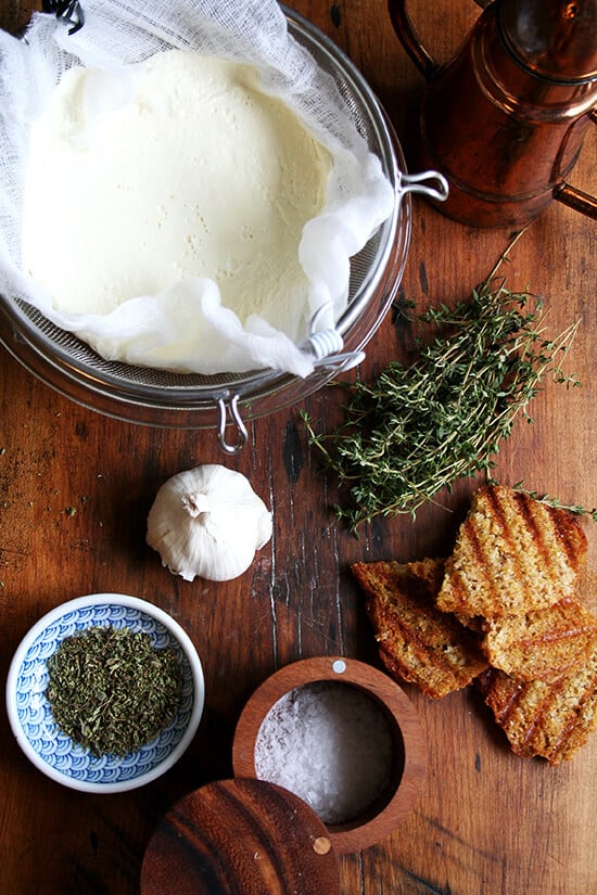 ingredients for homemade ricotta appetizer