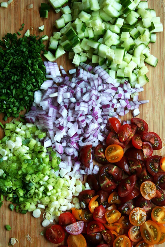 chopped ingredients