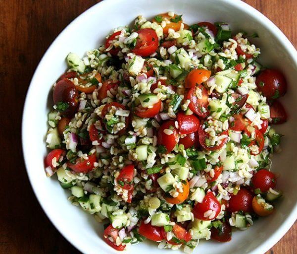 a bowl of tabbouleh