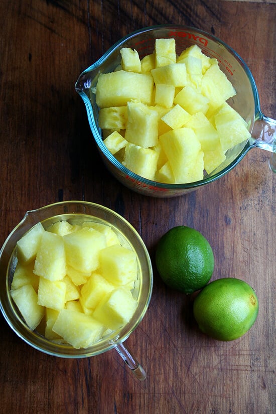 8 cups cubed watermelon and limes