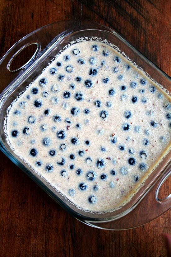 The baked steel cut oatmeal, ready for the oven. 