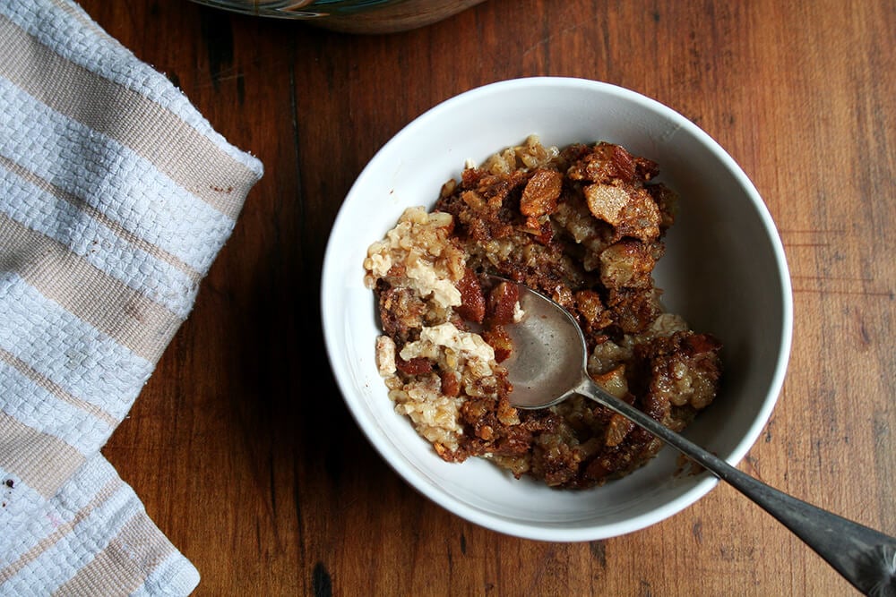 Lightly Toasted Overnight Steel-Cut Oatmeal with Honey-Roasted