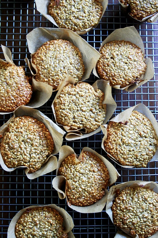 just-baked millet muffins