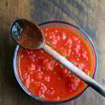 A bowl of fresh tomato sauce.