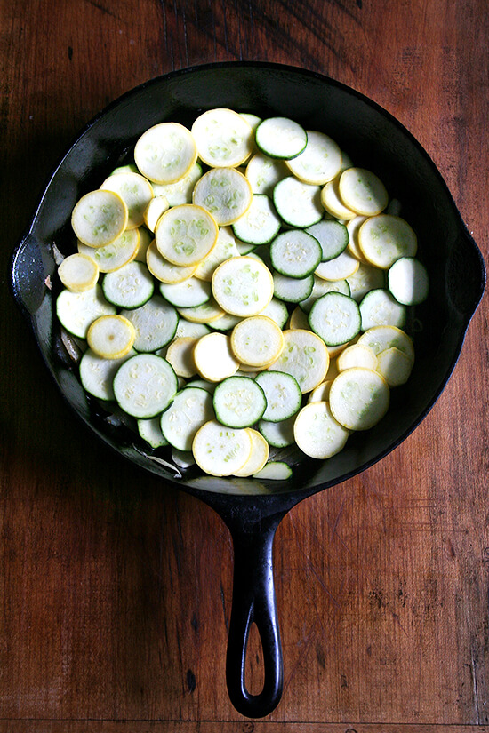 topped with summer squash