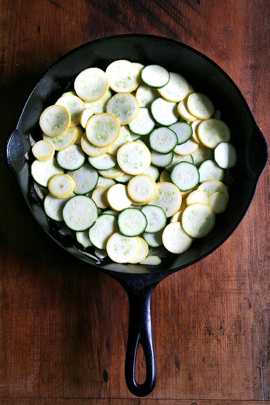 topped with summer squash