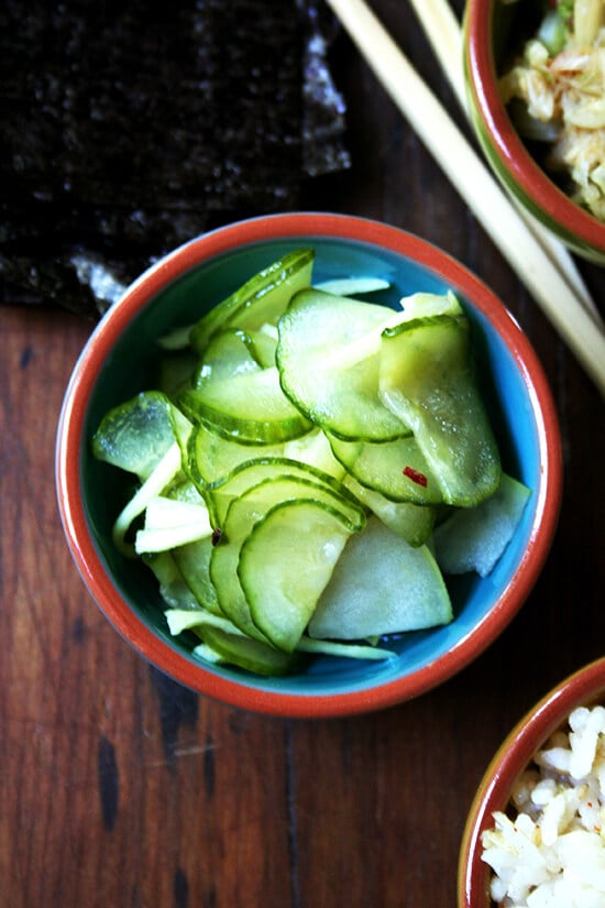 gingered cucumber-apple pickle