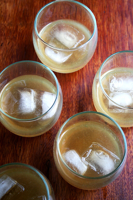 punch glasses filled with Philadelphia Fish House Punch.