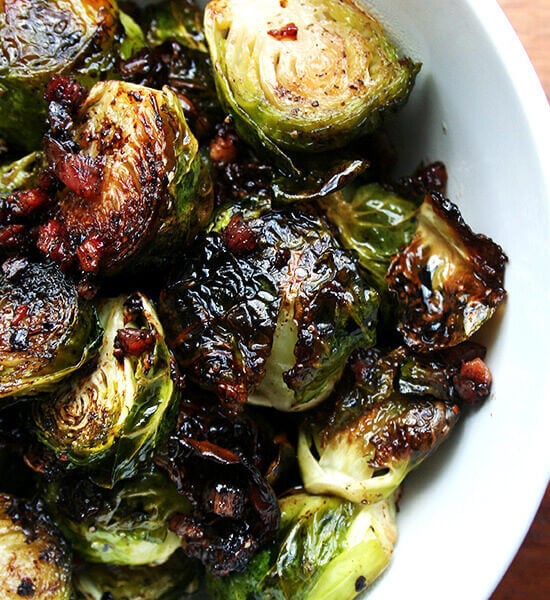 Ina Garten's balsamic roasted Brussels sprouts with pancetta