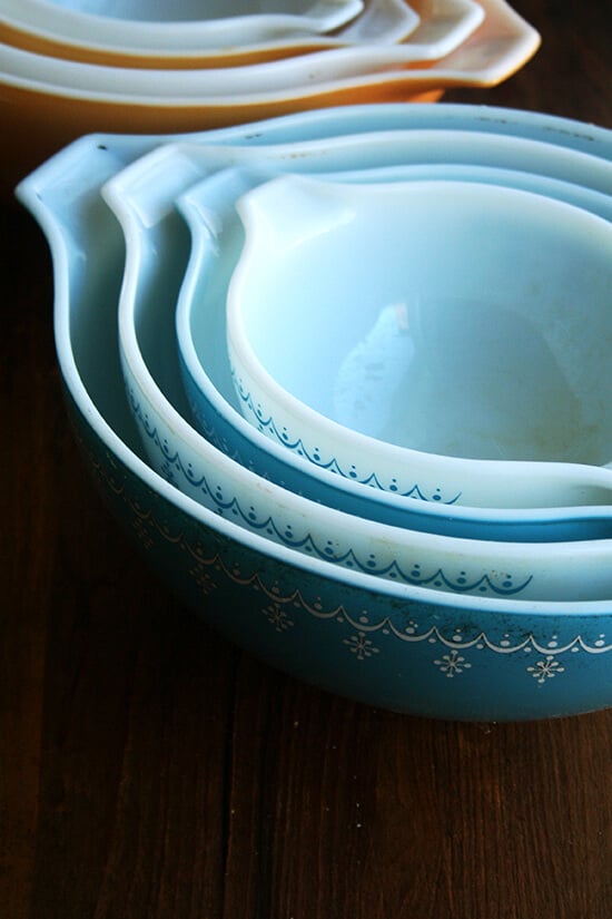 blue pyrex