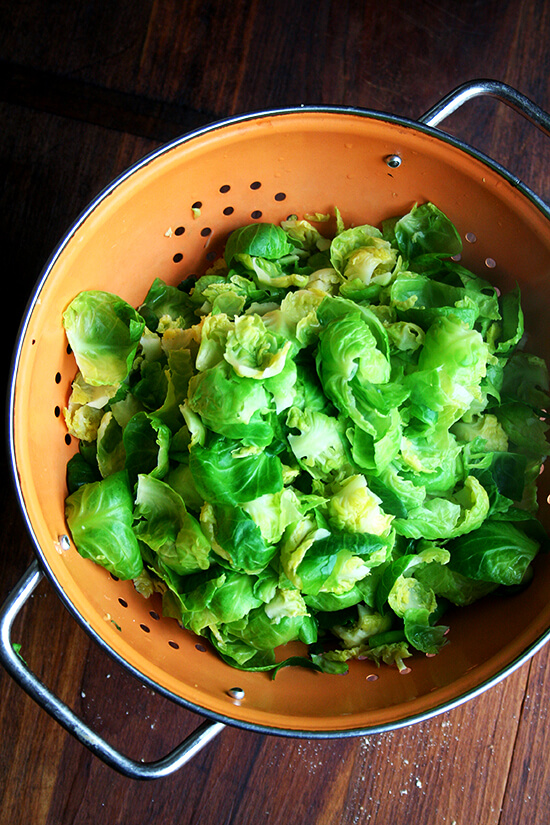 blanched brussels sprouts