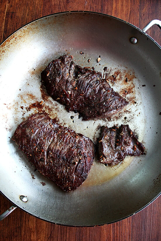 seared flap steak