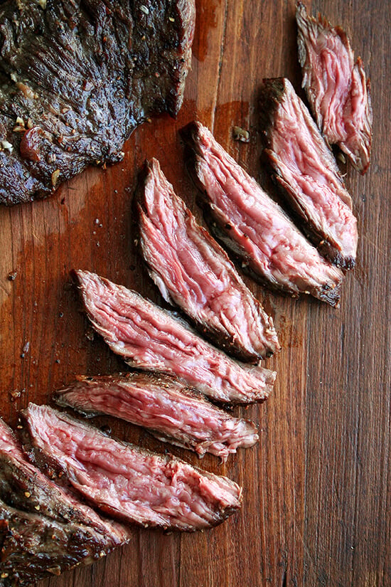 Skirt or Flap Steak with Shallots