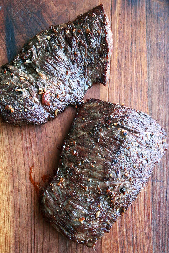 Skirt Steak with Shallots | Also, Chocolate Bread - Alexandra's Kitchen