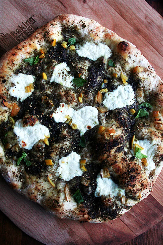 preserved lemon, za'atar & ricotta pizza