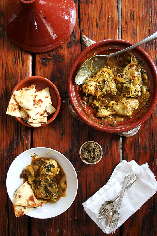 chicken tagine with preserved lemons and green olives