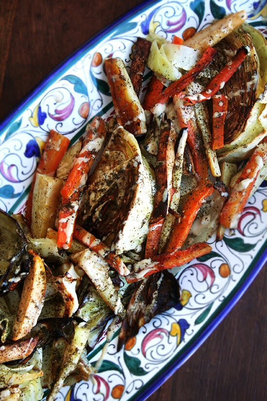 This dressing, a combination of tahini, olive oil, lemon juice and garlic, is the perfect accompaniment to roasted vegetables: from cauliflower to broccoli, carrots to parsnips, onions to cabbage. // alexandracooks.com