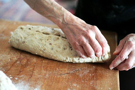 pinching the dough