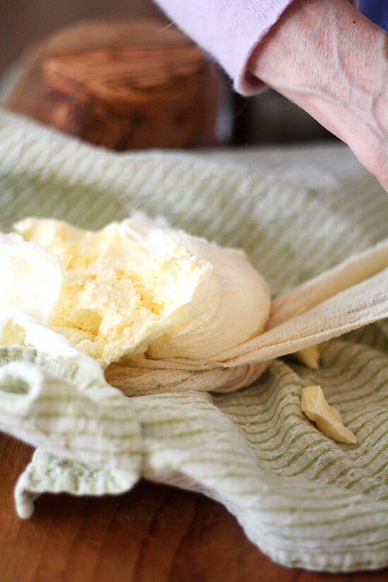 unwrapping the cheese cloth