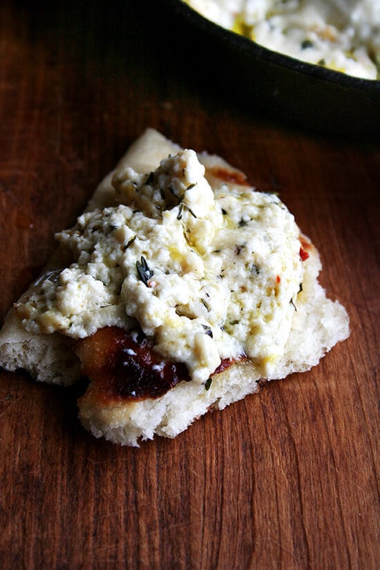 baked ricotta on bread