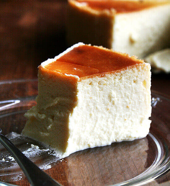 Slice of lemon-ricotta cheesecake