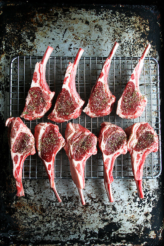 lamb chops with salt pepper & oregano