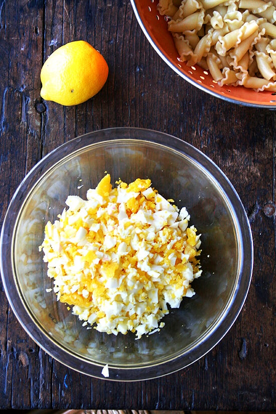 eggs, lemon, pasta