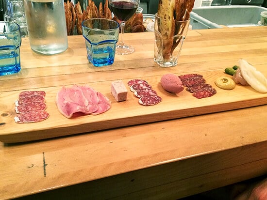 charcuterie plate at Le Comptoir