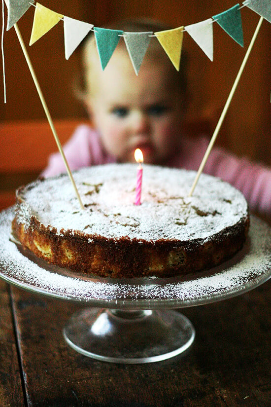 rhubarb-cornmeal cake