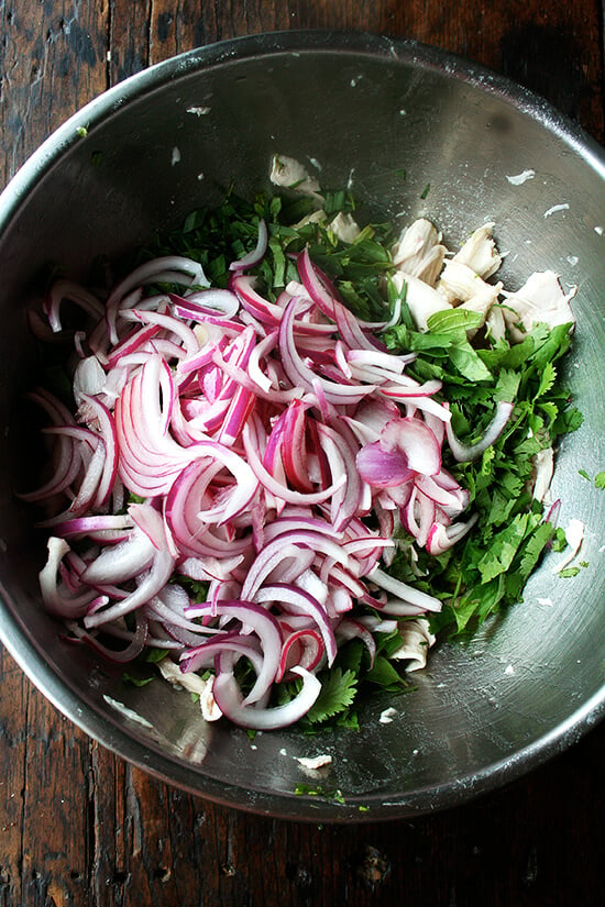 red onions added