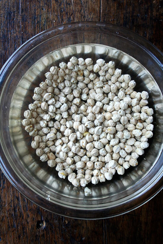 soaking the chickpeas