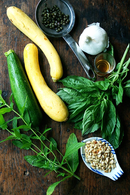 ingredients for summer squash saute