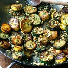 Sautéed Zucchini with Mint, Basil & Pine Nuts