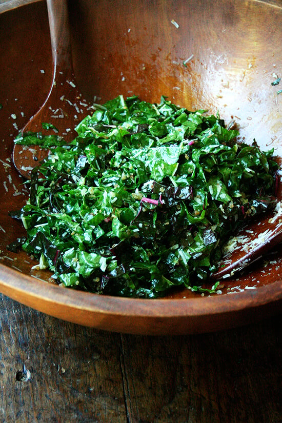 Swiss Chard Salad all tossed together.