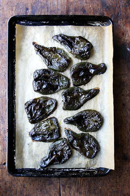 roasted poblanos