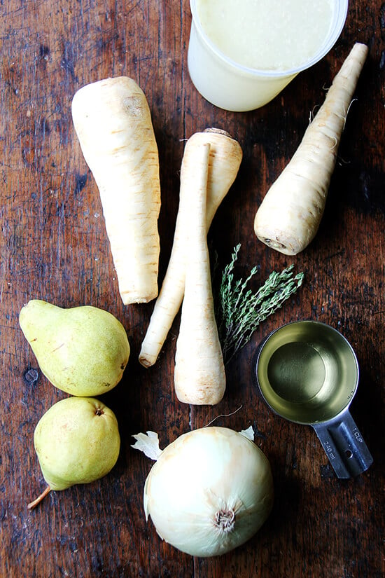 Pear and Parsnip Smash-up