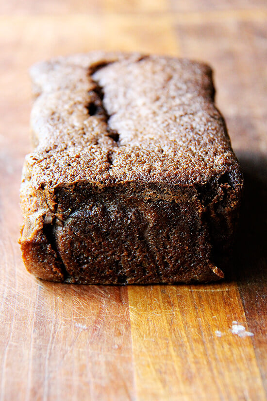Nigella Lawson's dense chocolate loaf cake with brandy and coffee
