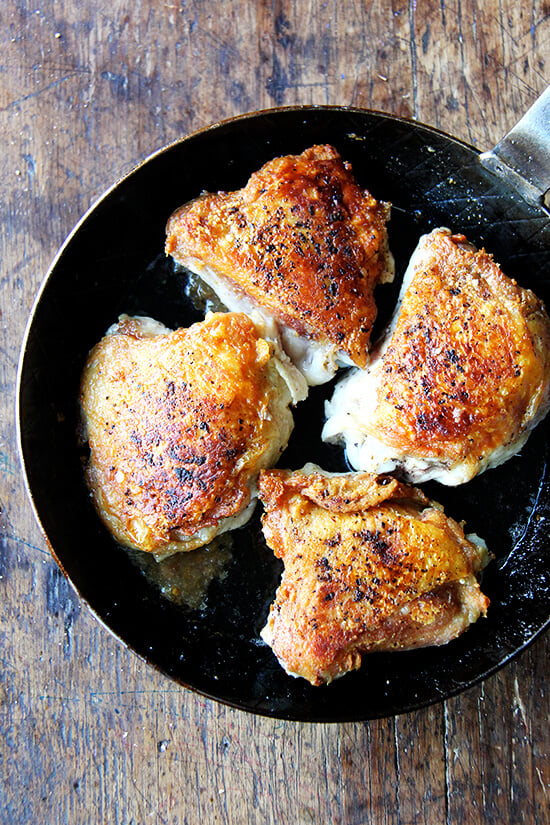 Cast Iron Chicken Thighs - The Wooden Skillet