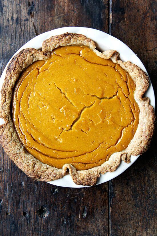 Just-baked butternut squash pie. 