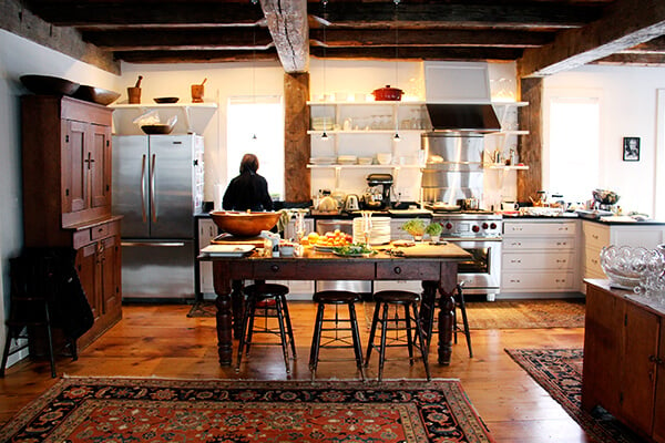 A farmhouse kitchen in Vermont. 