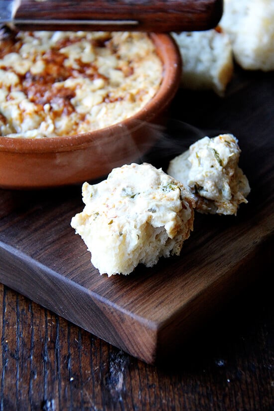 This hot crab dip is rich and creamy, spiced with Old Bay and Worcestershire, but it also couldn't be more festive or delicious: piping hot, loaded with crab, spiced with just enough cayenne to keep you reaching for more. // alexandracooks.com