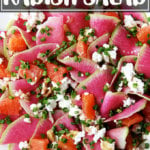 Watermelon radish salad with oranges and goat cheese.
