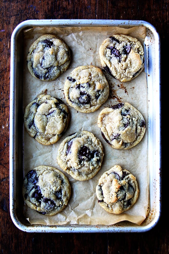 These cookies, soft and chewy chocolate chip cookies, still happen to be my favorite, chocolate chip or otherwise, a decade after first making them. These cookies might help when you're snowed in. I can't think of a better way to pass the time. // alexandracooks.com