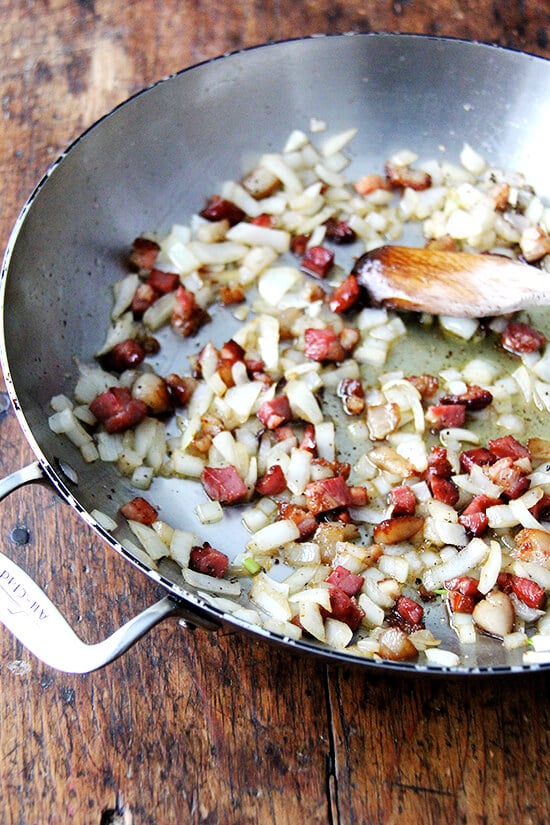 onions and bacon