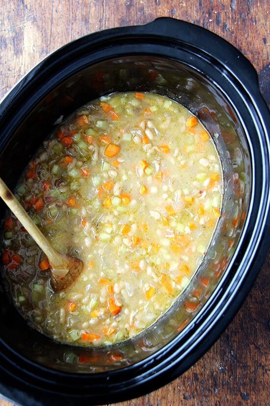 flageolets with carrots and celery