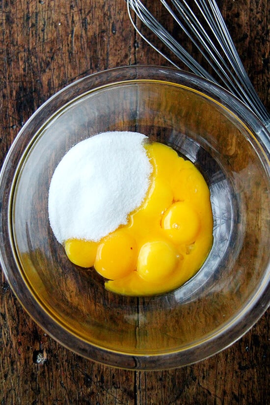 yolks and sugar